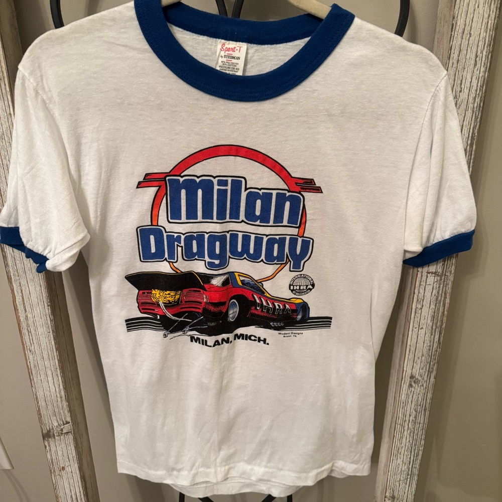 Stedman‎ Sport-T Milan Dragway IHRA Ringer Tee Medium Made in USA